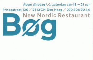 Check out the logo of restaurant Bøg, a Nordic restaurant in The Hague. The logo is simple and stylish.