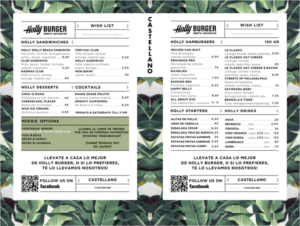 Menu HollyBurger 1