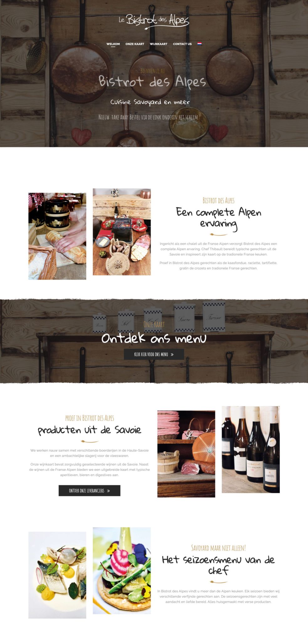 Bistrot des Alpes Restaurant Website Design Idea 2020