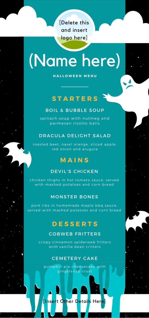 Halloween Restaurant Menu Template - Image 3