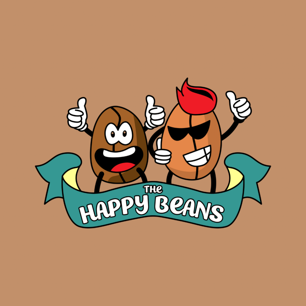 Funny Coffee Shop Logo - Happy Beans