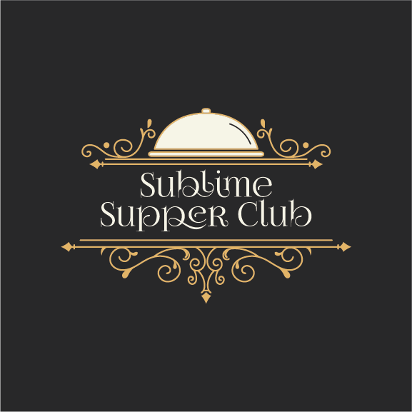 fancy restaurat name idea "Sublime Supper Club" with a logo with elegant swirls